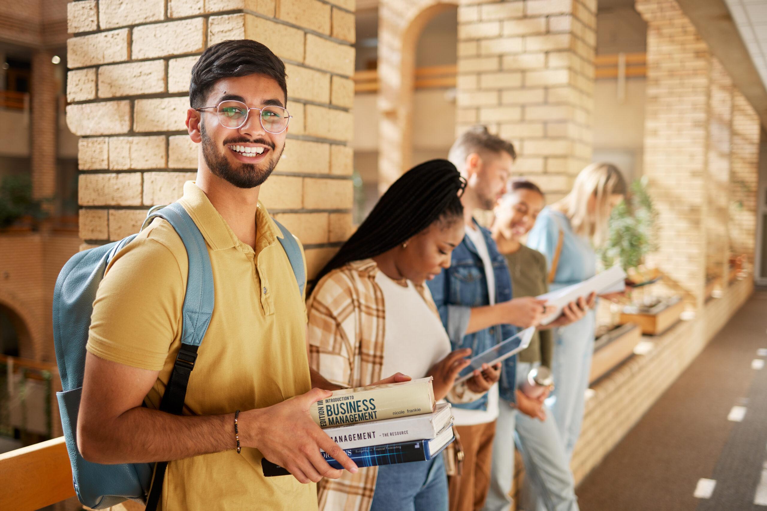 university-hallway-and-portrait-of-indian-man-and-2023-11-27-05-02-08-utc